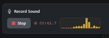 Aufnahmefeld für Sounds